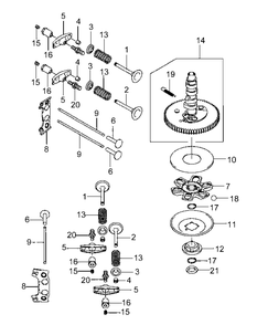 Fh680v-Bs29 Valve And Camshaft Diagram and Parts List for M54-KW 53BB5DBW750-23-HP Cub Cadet Lawn Tractor